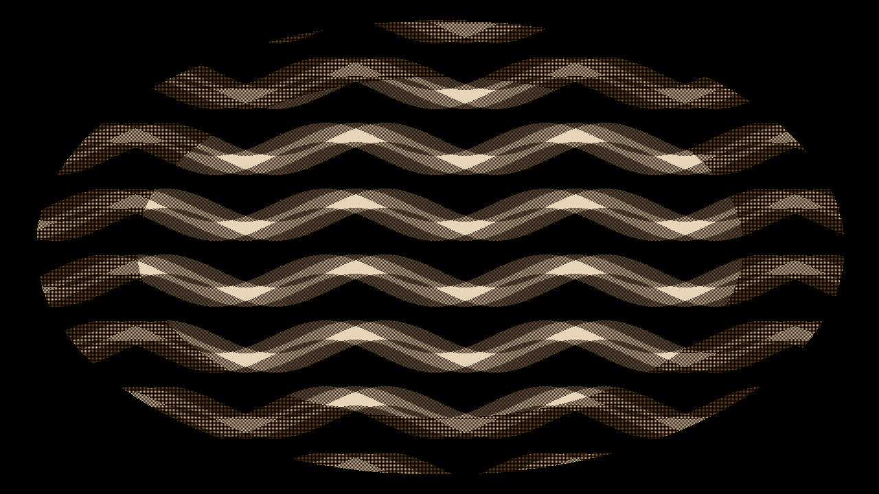 Overprint: Three ribbons, overlapping