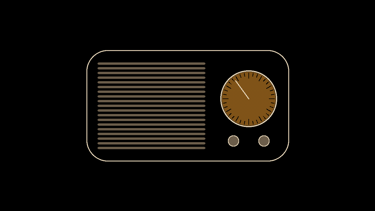 Table radio: Louvres and a lit dial