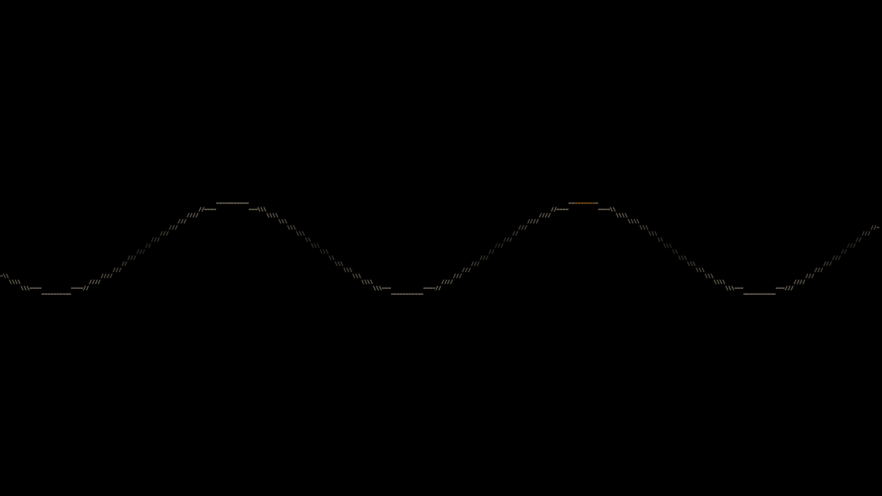 Wave: Sine in glyphs, amber crest