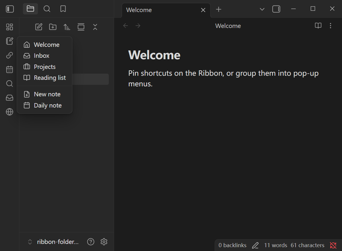 Ribbon Folder