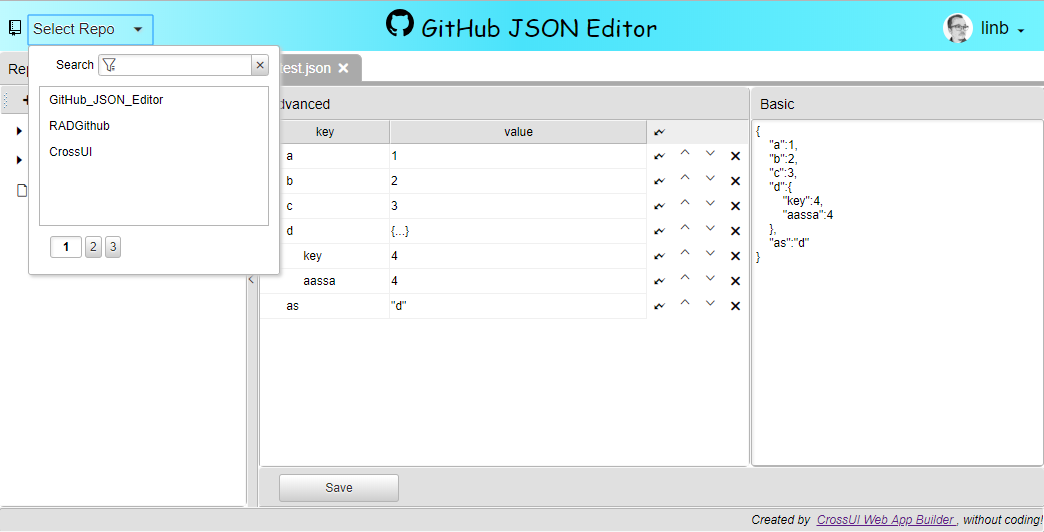 json editor download demo github