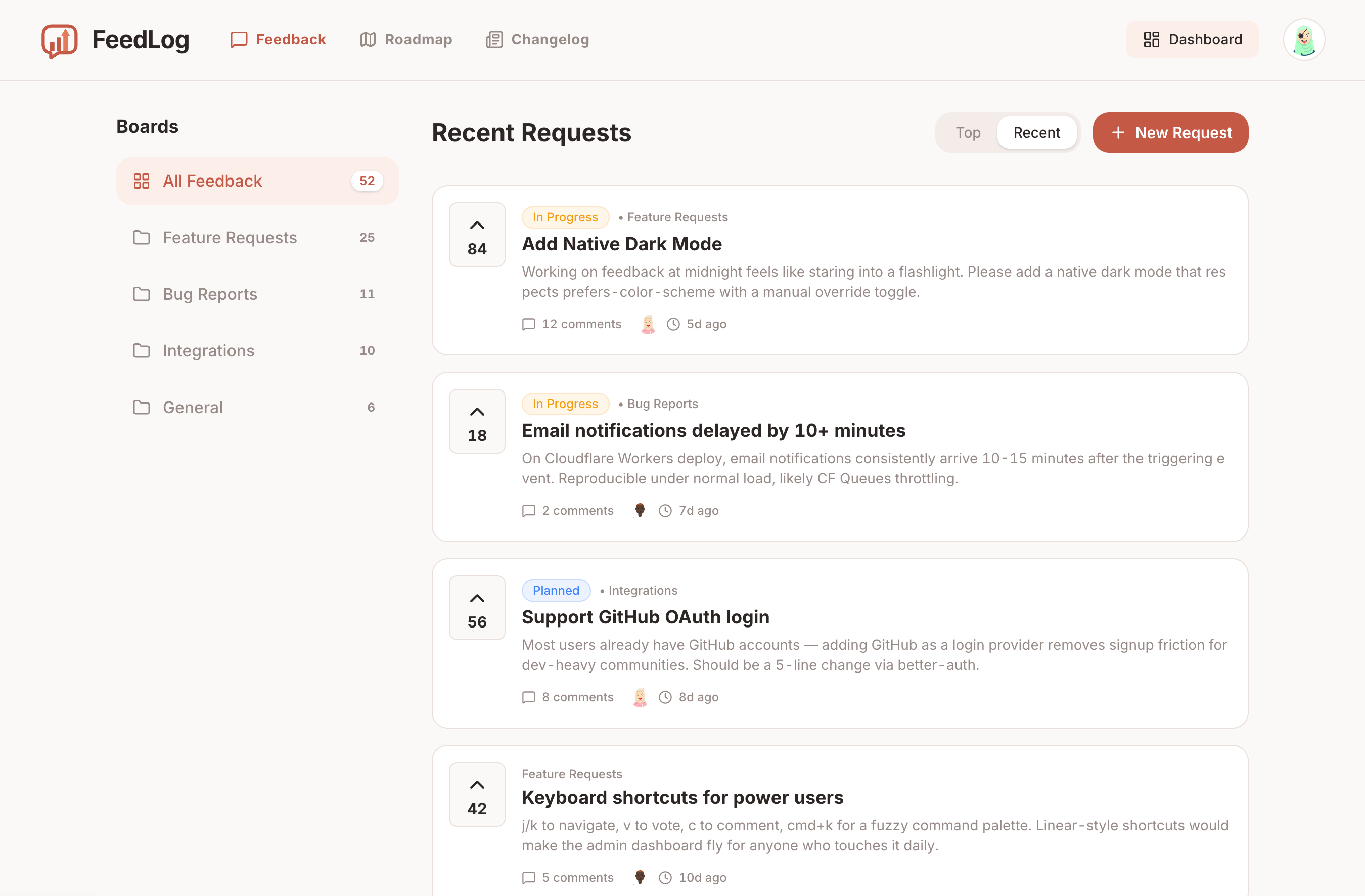 FeedLog feedback board