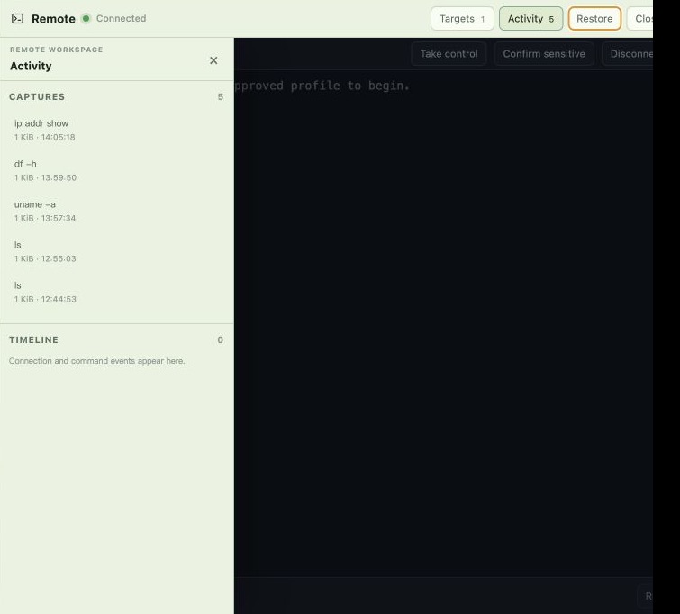 Privacy-safe Remote terminal preview