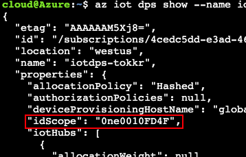 Azure Cloud Shell: DPS ID Scope