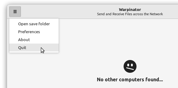 Quit Warpinator