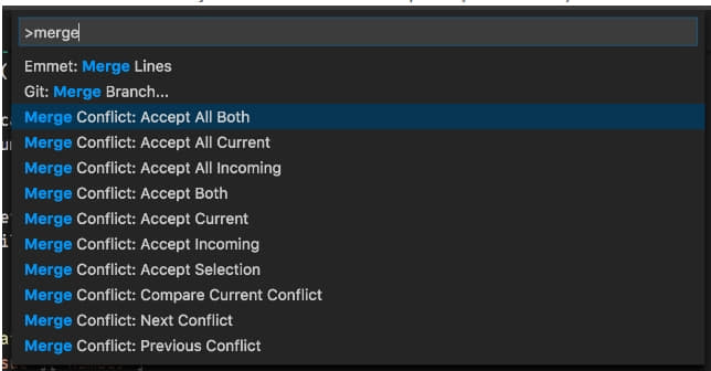 Manage git conflicts in VSCode