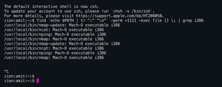 Find all 32-bit executables in your Mac