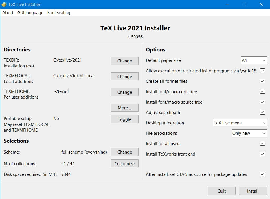 Install TeX Live on Windows