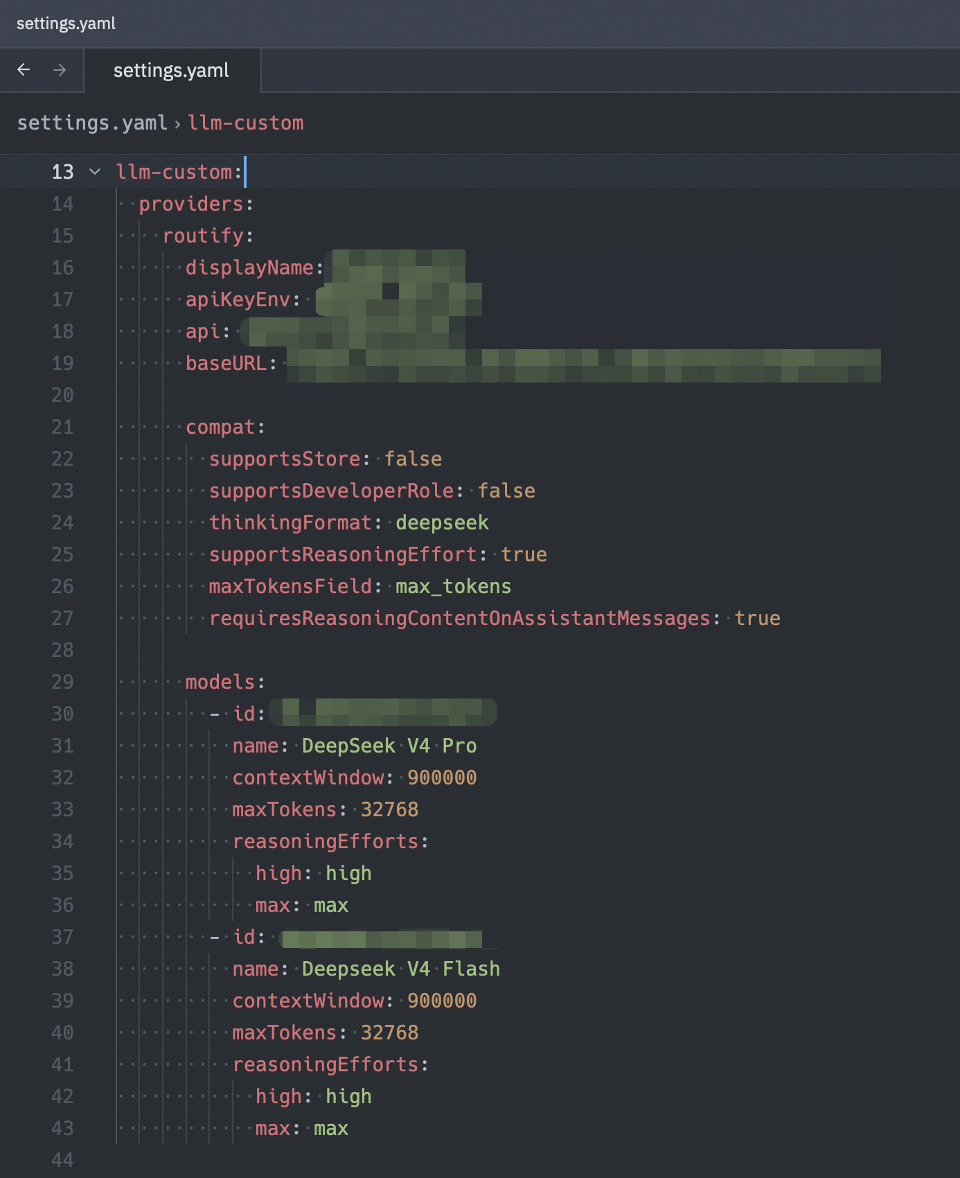 llm-custom configuration in settings.yaml