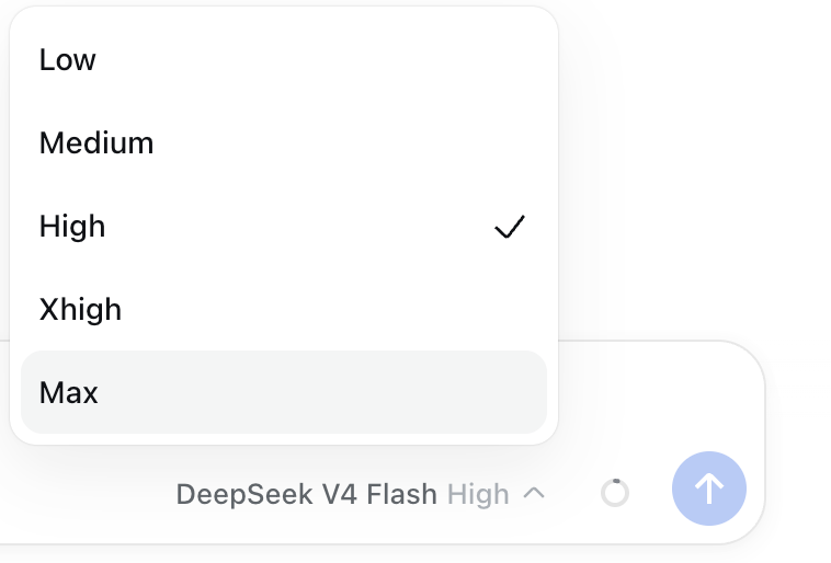 Thinking-level picker