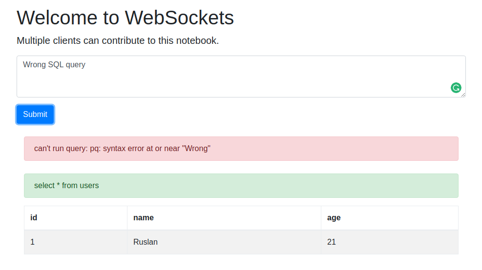 WebSockets screenshot