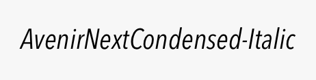 AvenirNextCondensed-Italic