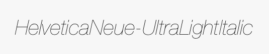 HelveticaNeue-UltraLightItalic