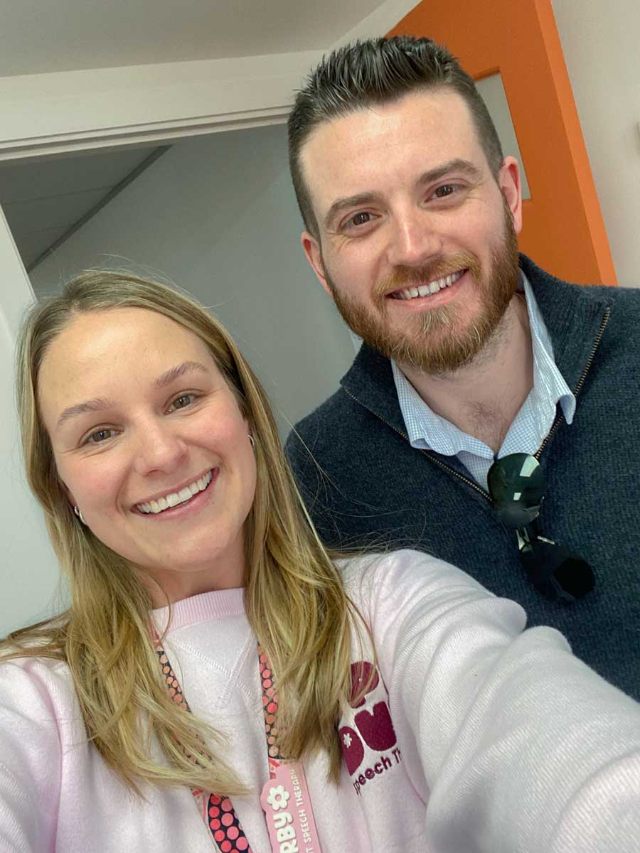 Kirby Doyle and a colleague at Sprout Speech Therapy