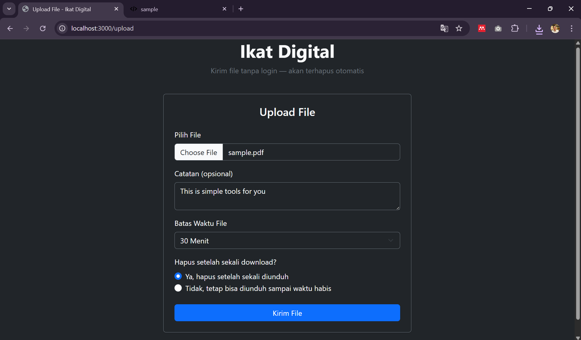 Upload Page