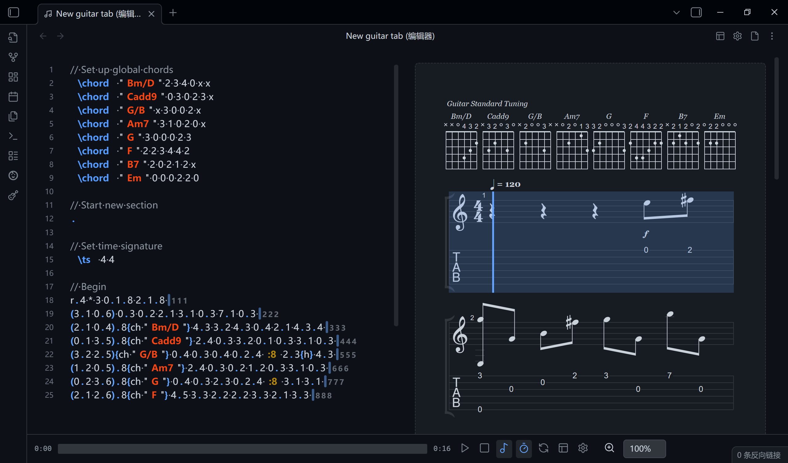 Tab Flow score view