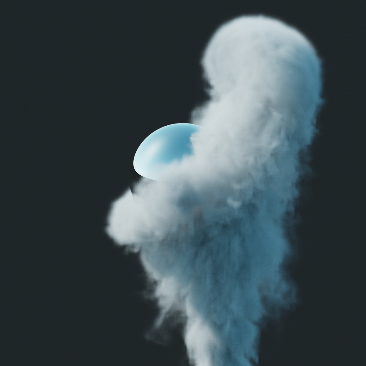 Smoke plume with sphere