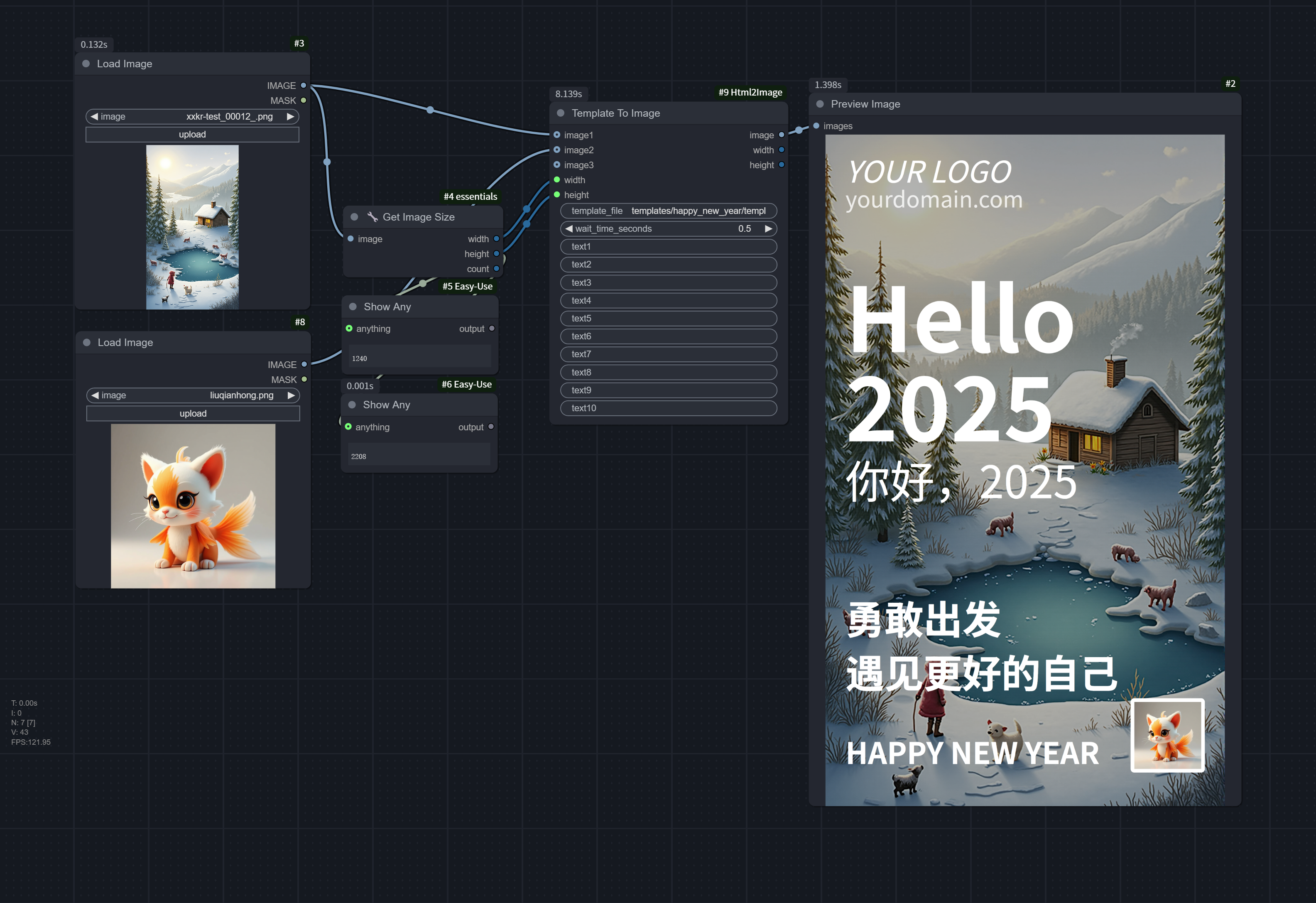 新年贺卡 Workflow 示例