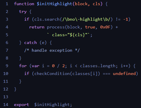 Stun | code highlight - dark