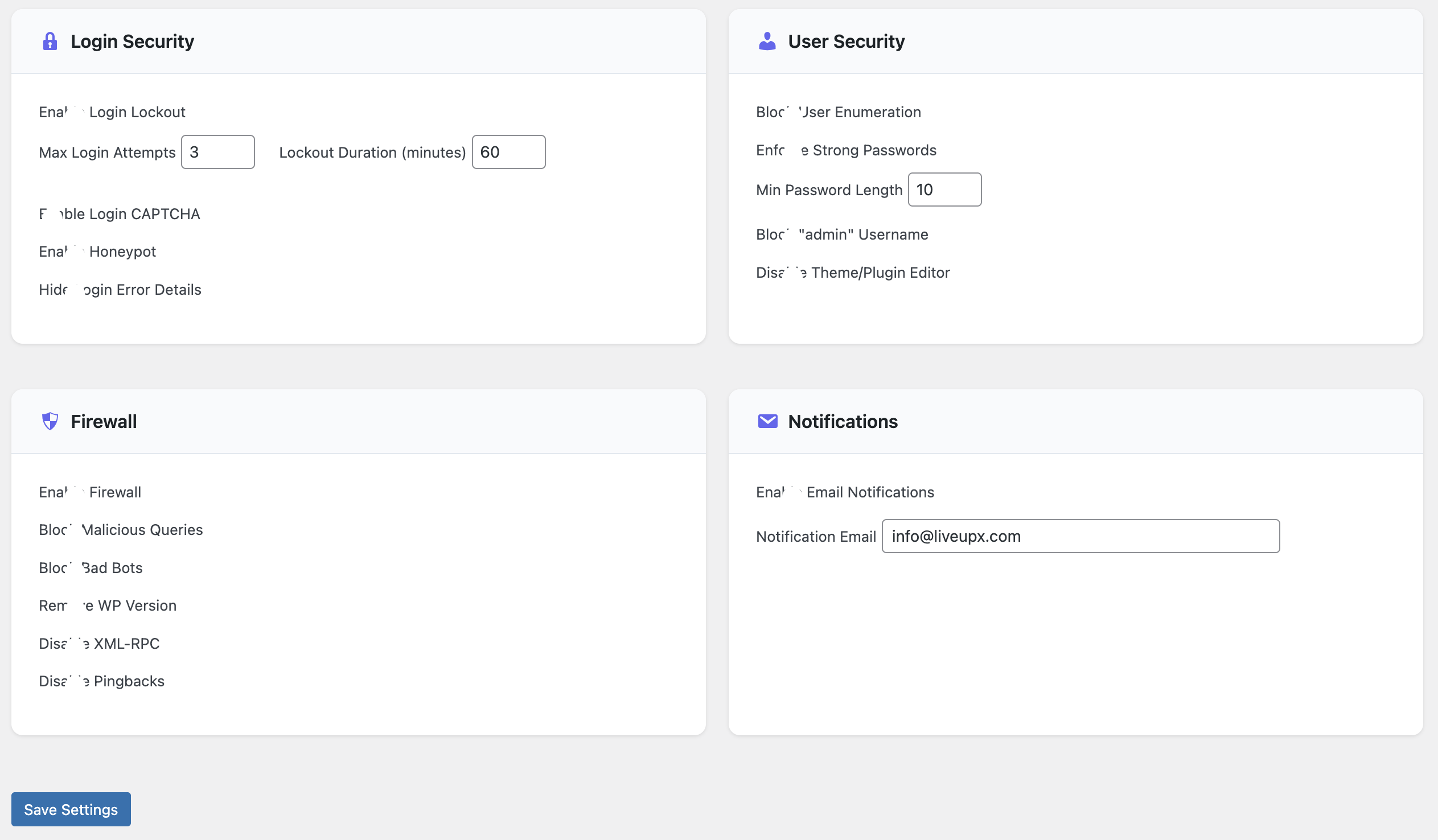 Security Settings