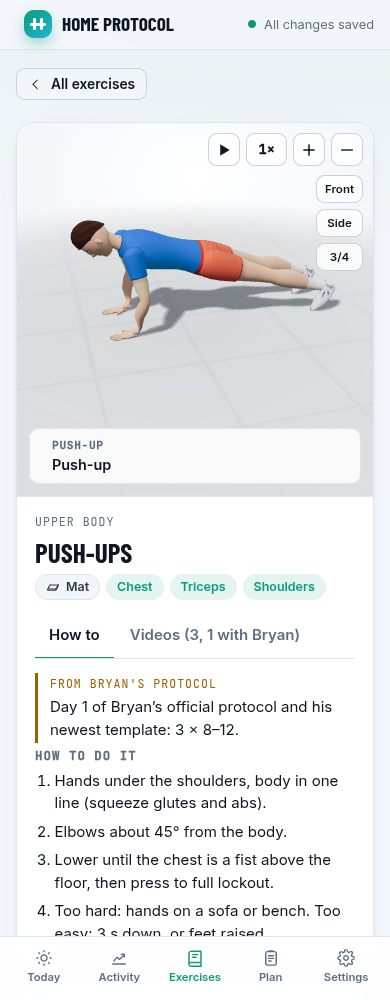An exercise on a phone
