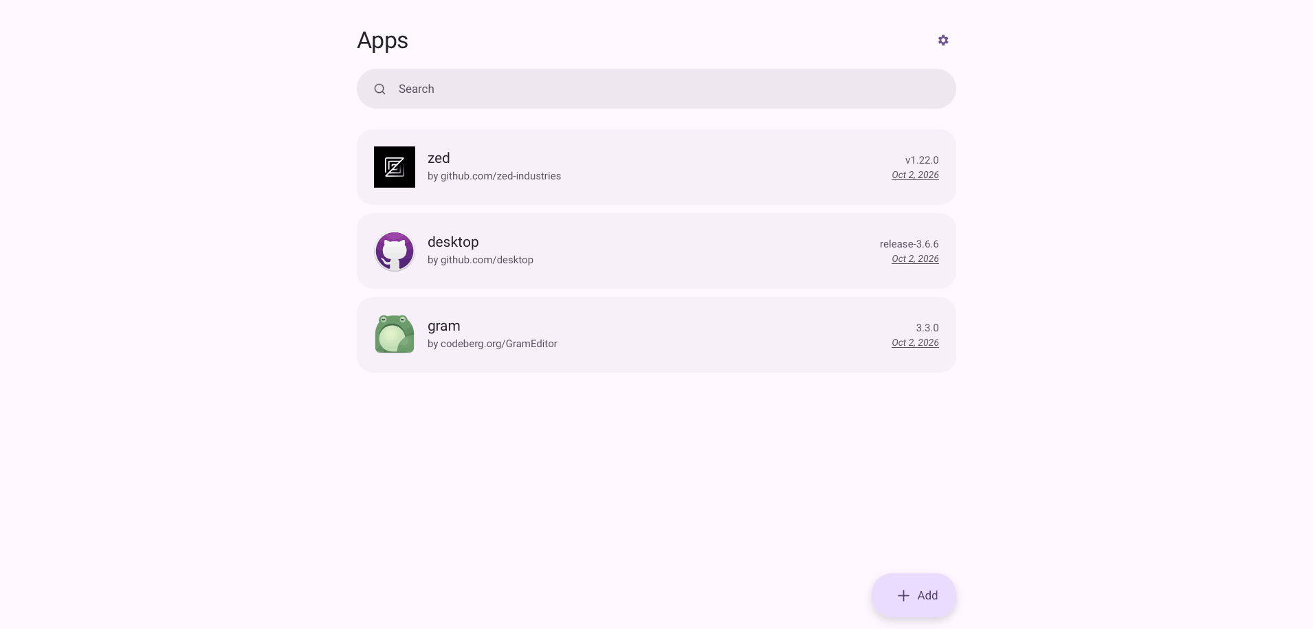 Apps Page