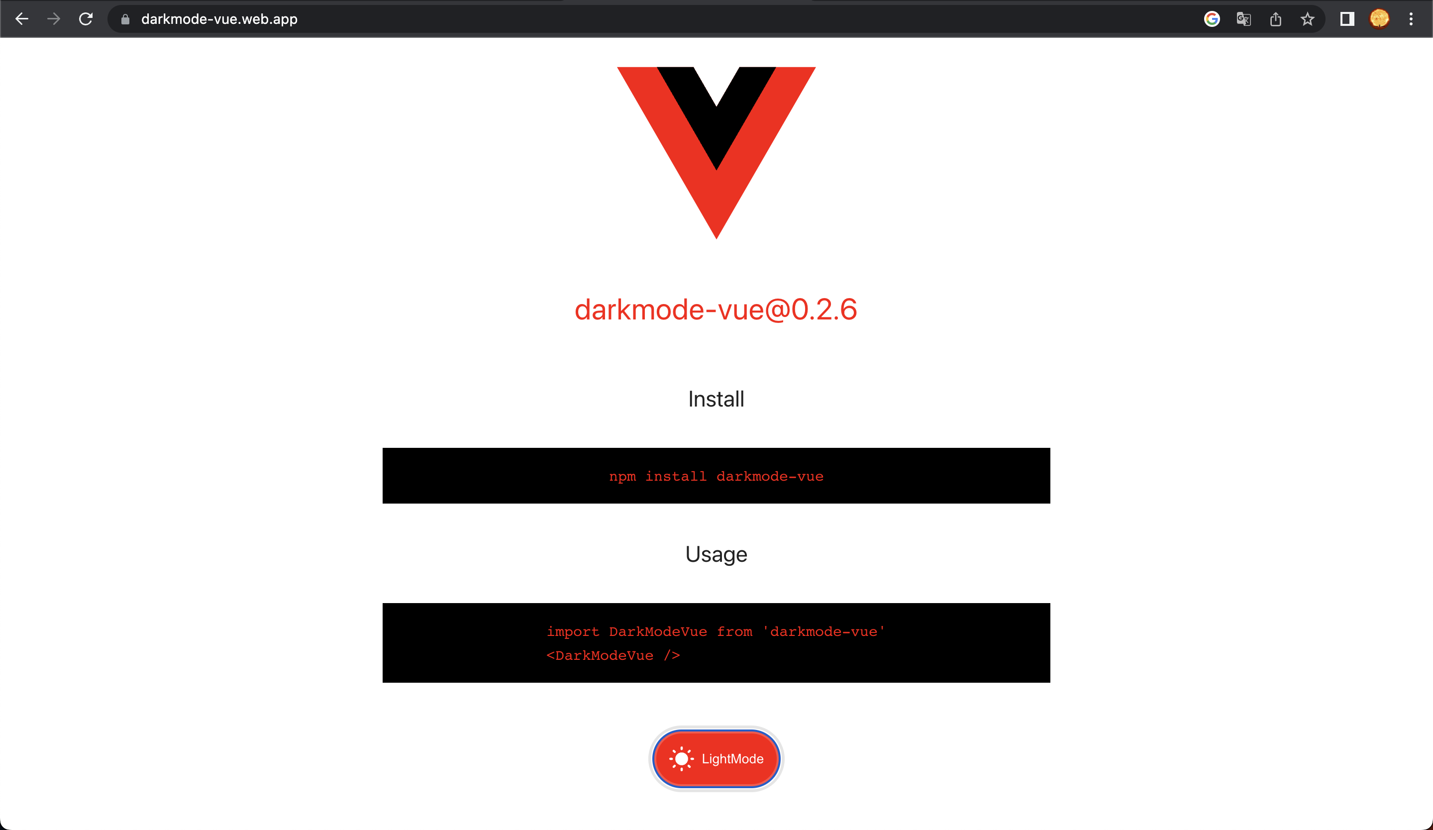 A component darkmode screenshot using in a application real