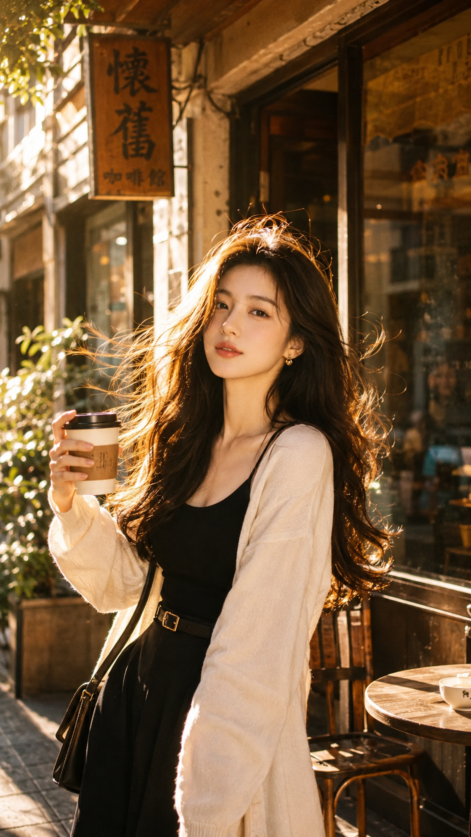 Golden-hour Hong Kong street portrait