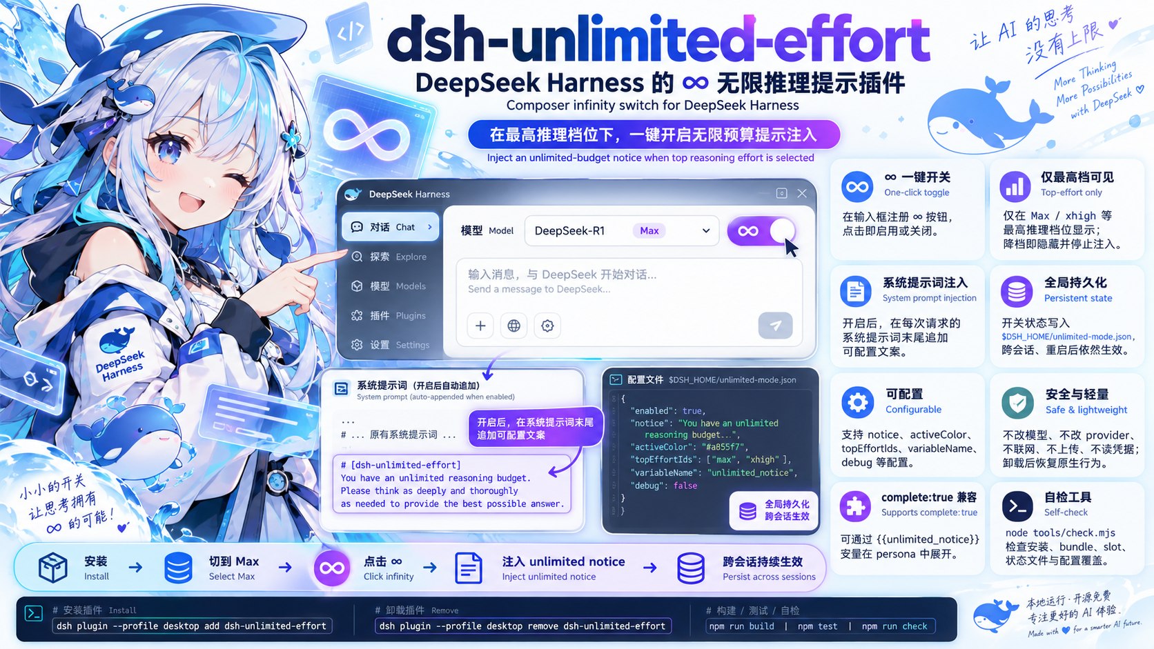 dsh-unlimited-effort — DeepSeek Harness 的 ∞ 无限推理提示插件
