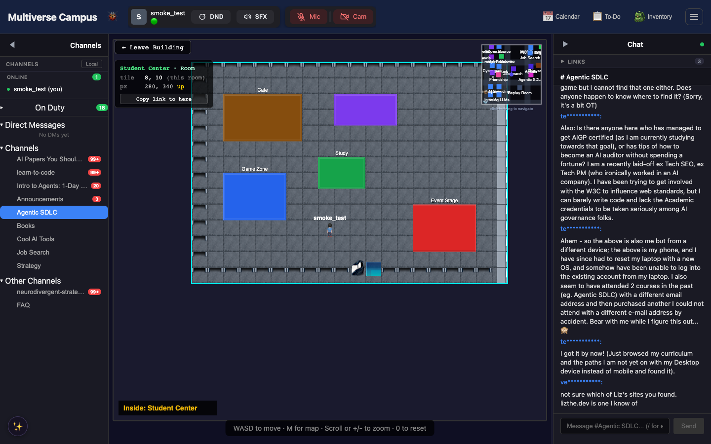 Building interior — rooms with labeled zones