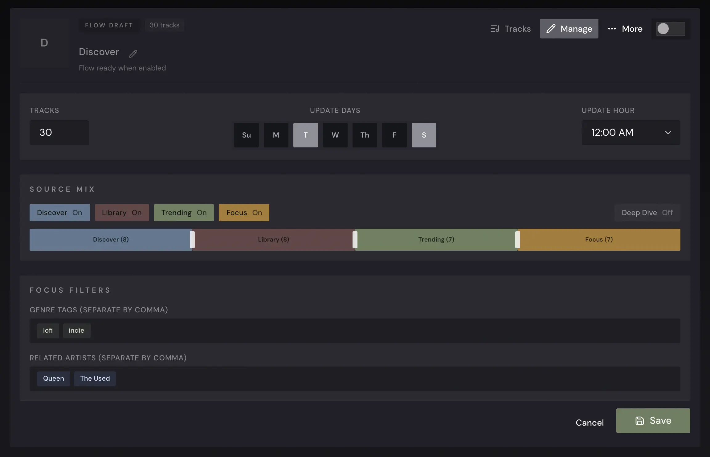 Aurral flows and playlists