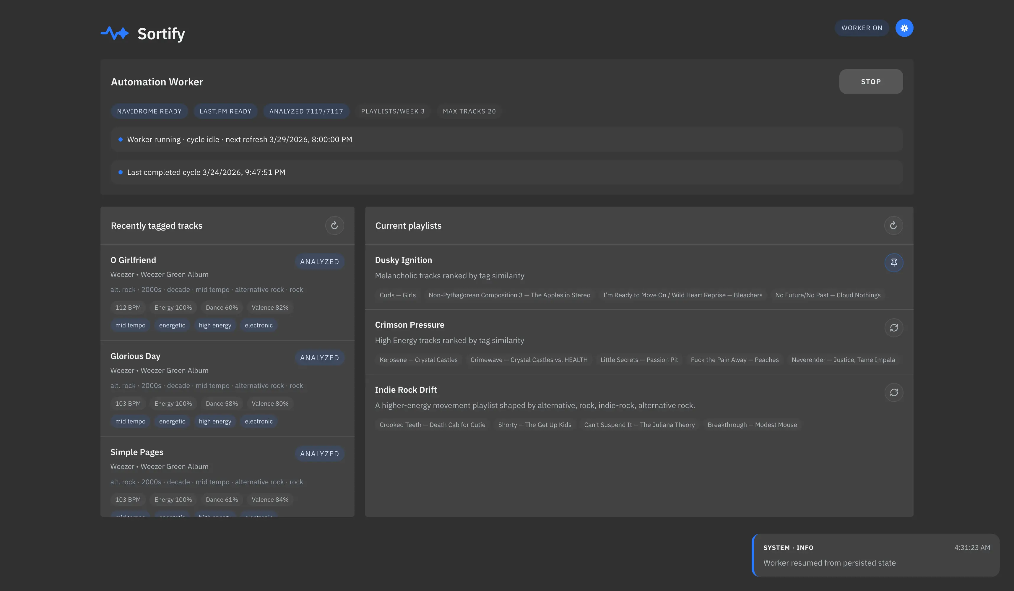Sortify app screenshot