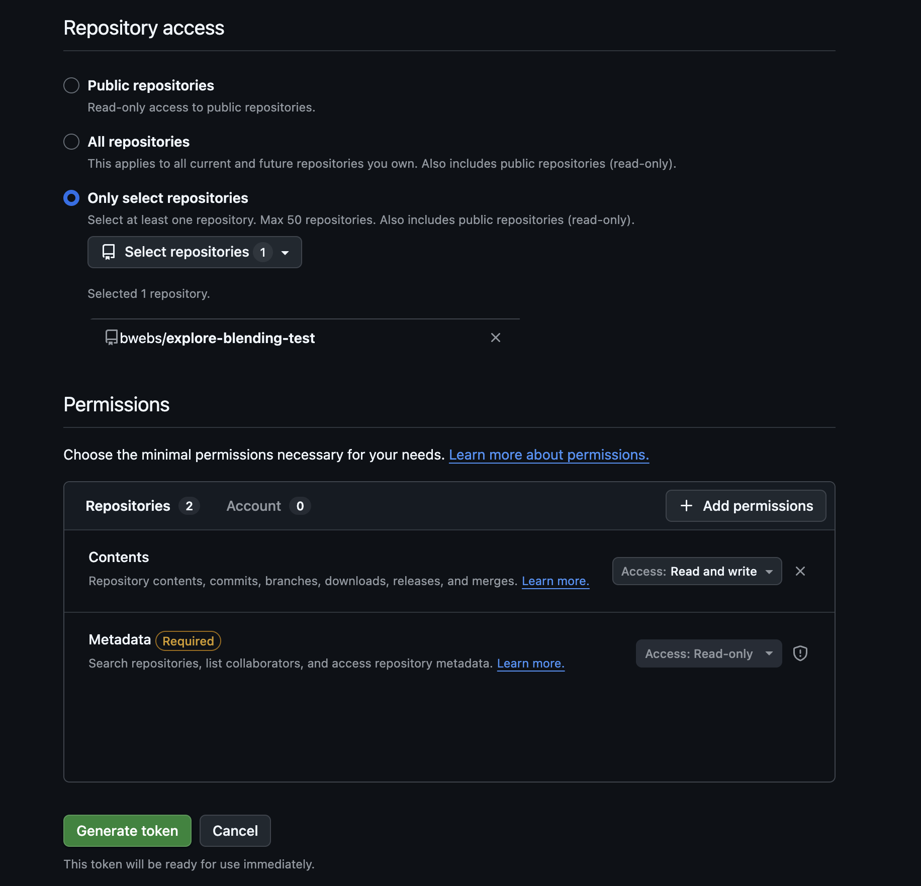 Github Fine Grained Token
