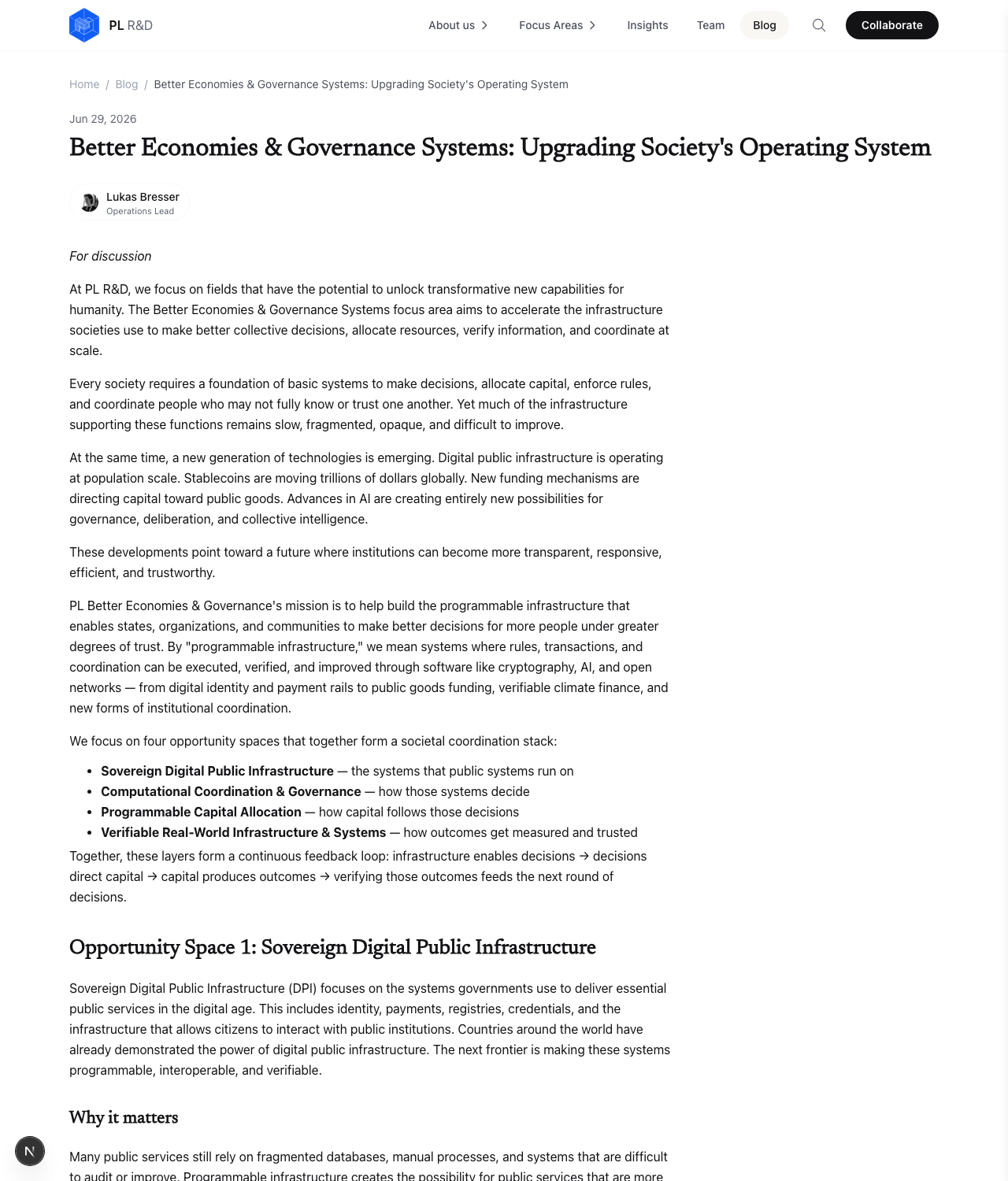 Better Economies & Governance Systems — rendered draft