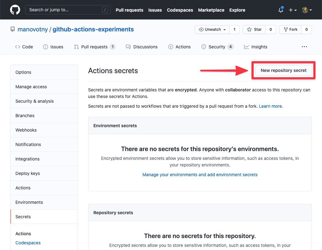New repository secret