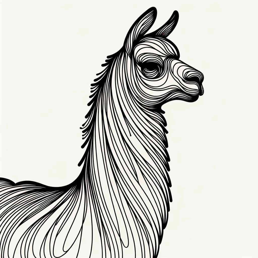 2D Llama line-art
