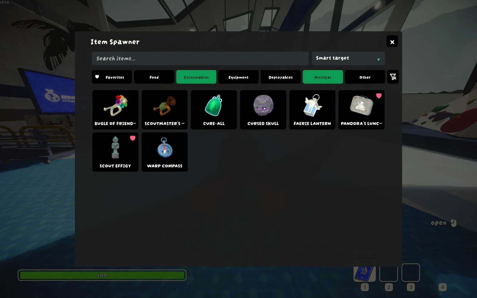 Consumables and Mystical tags selected together