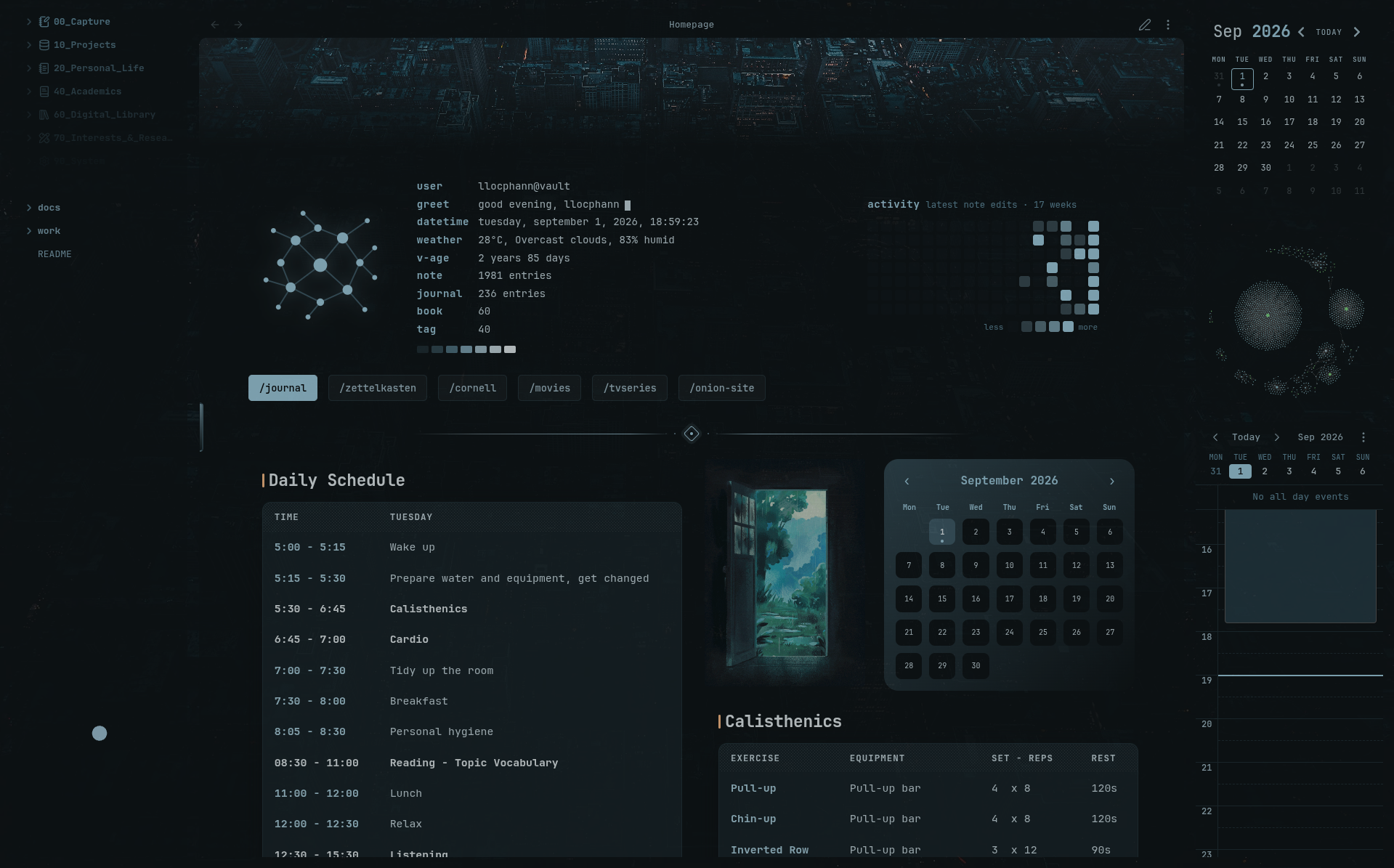 Veil wallpaper behind an Obsidian workspace