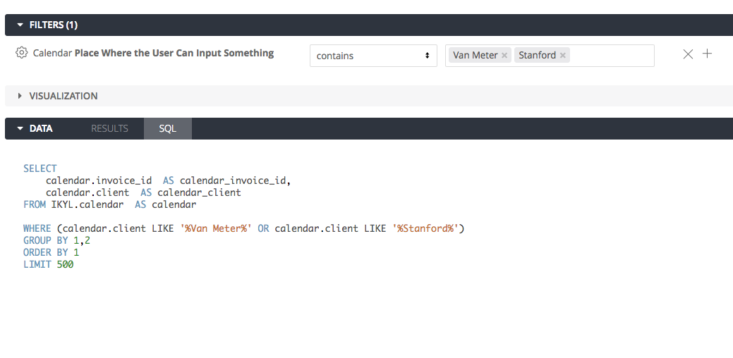 what-purpose-does-the-sql-clause-in-a-templated-filter-serve