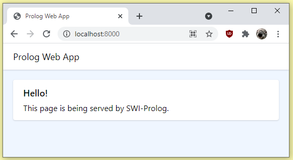 Prolog web application, shown in Google Chrome.