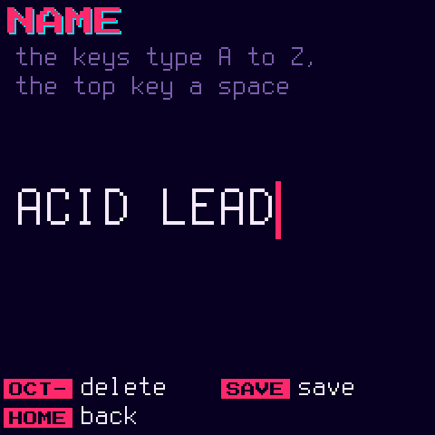 The name screen