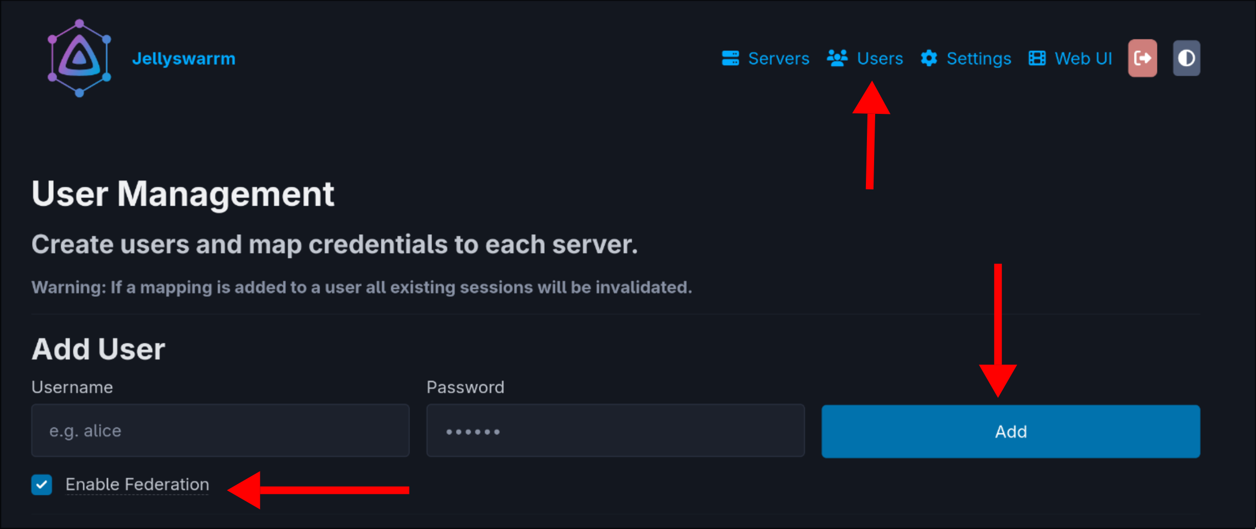 Add User with Federation