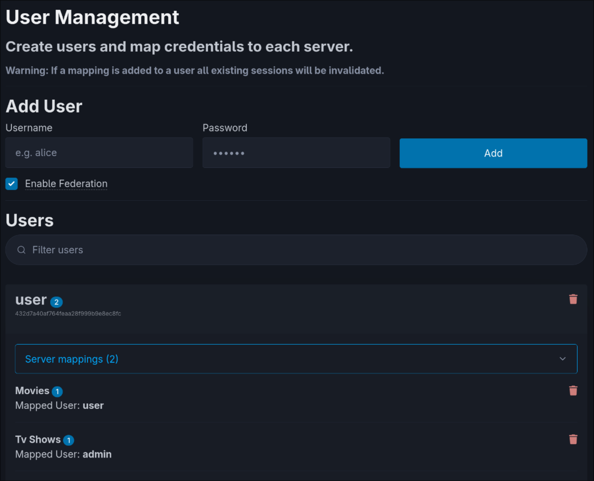 User Mappings