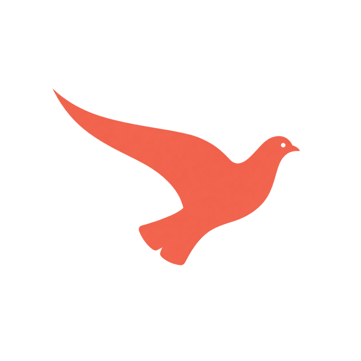 Agenvo logo: a coral-colored homing pigeon in flight.