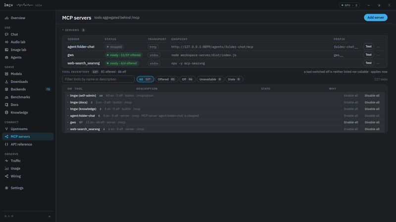 MCP servers page