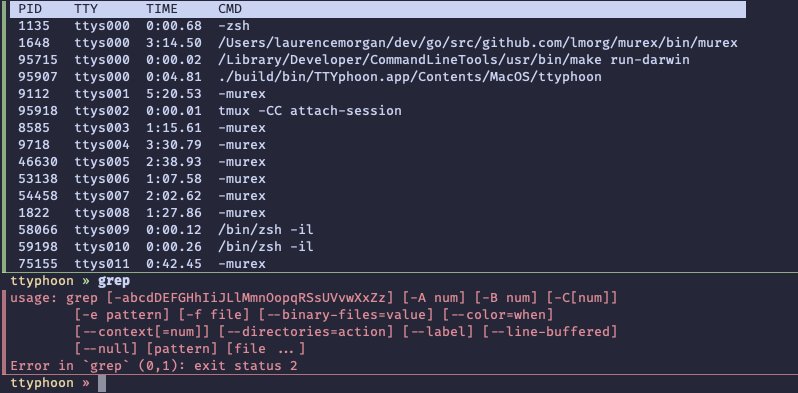 coloured output blocks