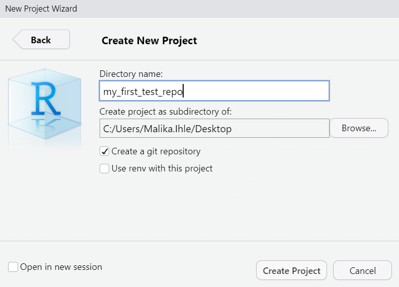 Create new repo