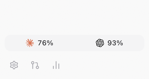 Sidebar footer with the limits pill