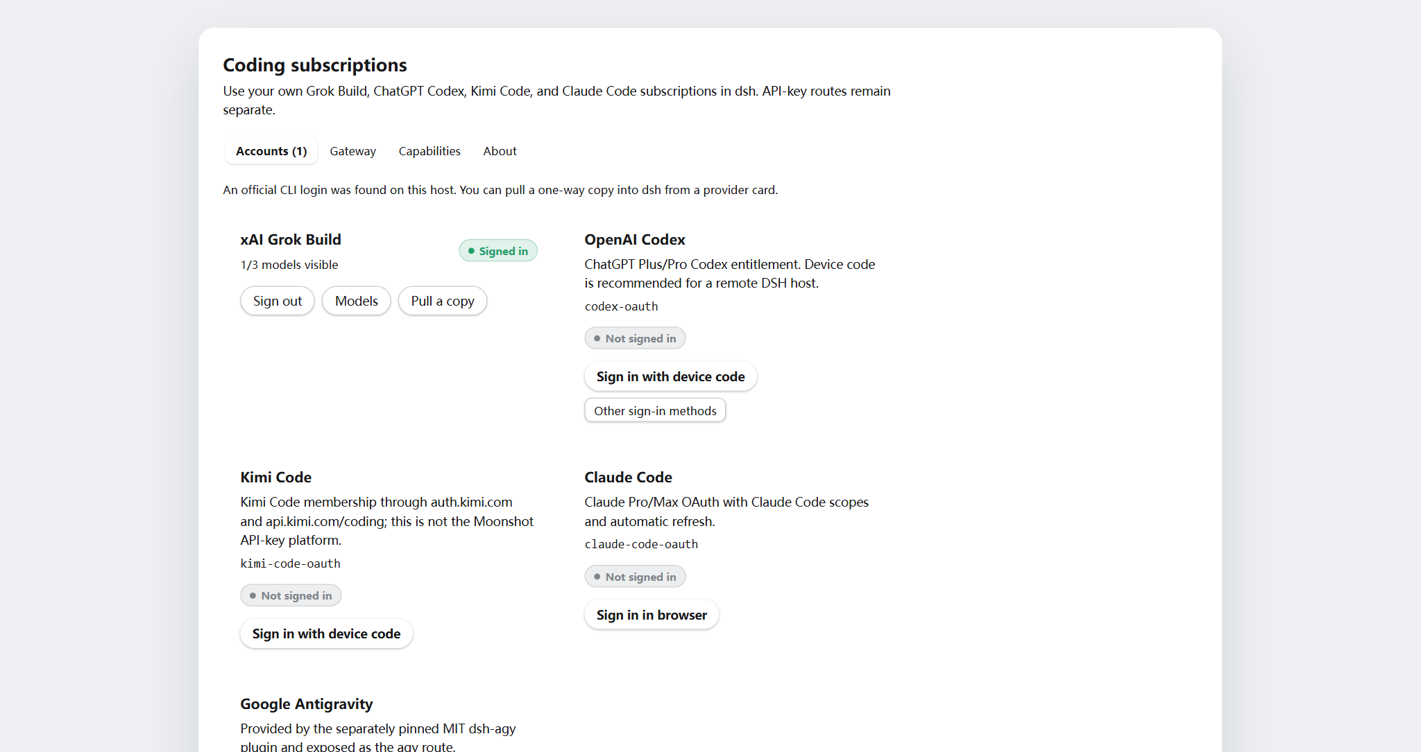 Coding OAuth Accounts tab
