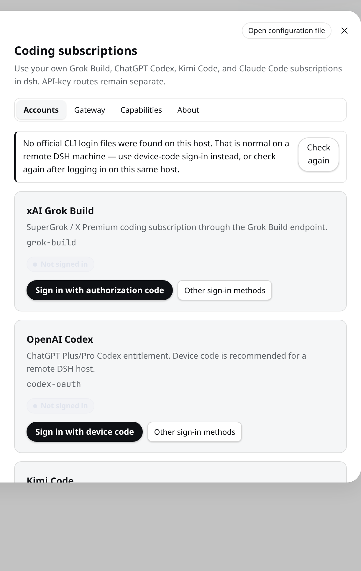 Coding OAuth Accounts tab